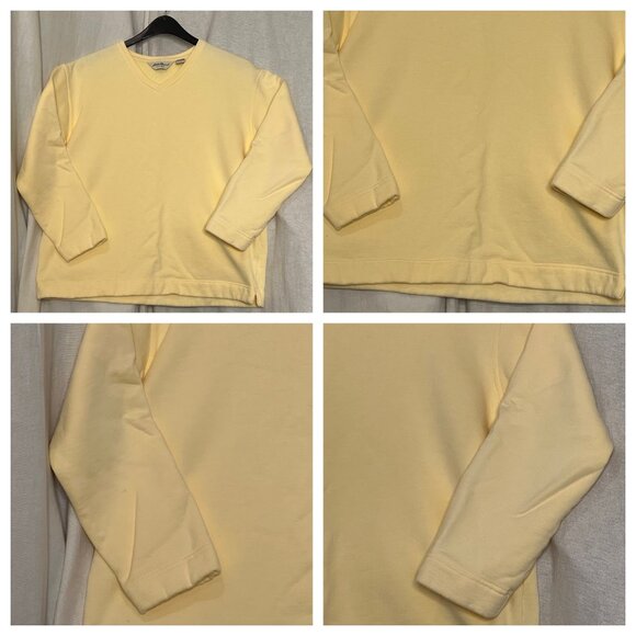 Eddie Bauer Womens V-Neck Pullover Sweater Bundle Medium Pink Yellow Cotton flaw - Picture 3 of 16